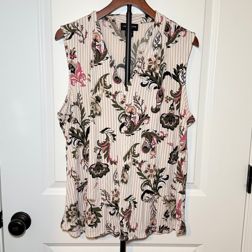 Liz Claiborne Career Womens Size XXL Sleeveless Blouse Business Casual Y2K